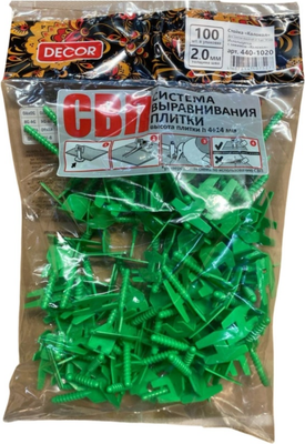 Клипсы для выравнивания плитки Decor Стойка Колокол / 440-1020 (100шт) - 