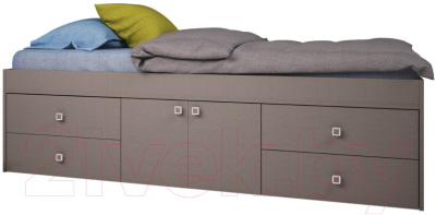 Односпальная кровать Polini Kids Simple 3150 с 4 ящиками (серый)