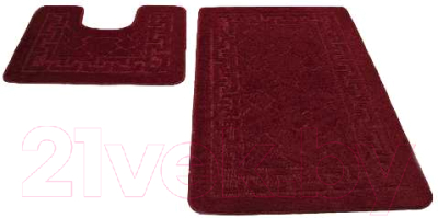 Набор ковриков для ванной и туалета Shahintex РР 50x80/50x50 (бордовый)