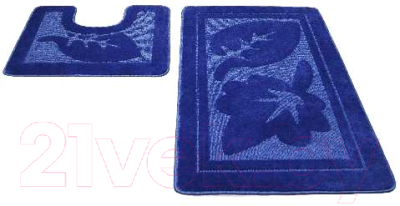 Набор ковриков для ванной и туалета Shahintex РР 50x80/50x50 (синий)