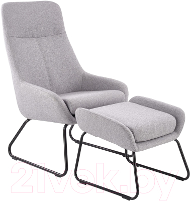 Комплект мягкой мебели Halmar Bolero с подставкой для ног (светло-серый)