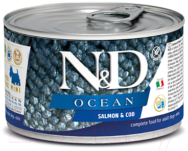 

Корм для собак Farmina, N&D Ocean Salmon & Cod Mini