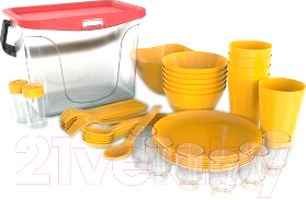 Набор пластиковой посуды Berossi Party ИК 56134000 (солнечный)