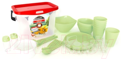 Набор пластиковой посуды Berossi Party ИК 56138000 (салатовый)