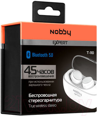 Беспроводные наушники Nobby Expert T-110 / NBE-BH-50-01 (белый)