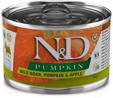 

Корм для собак Farmina, N&D Boar, Pumpkin & Apple Mini
