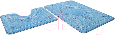 Набор ковриков для ванной и туалета Shahintex Эко 45x71/45x43 (голубой)