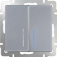 Выключатель Werkel WL06-SW-2G-LED / a029826 (серебро) - 