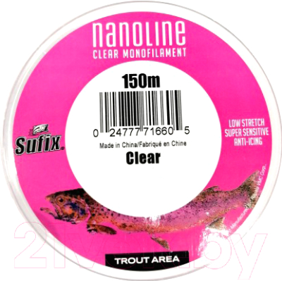 Леска монофильная Sufix Nanoline Trout 0.10мм / SNL10C100 (100м, прозрачный)