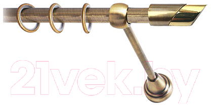 Карниз для штор Lm Decor Луна 056 1р гладкий (антик, 2.8м)