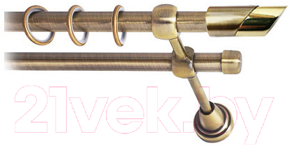 Карниз для штор Lm Decor Луна 056 2р гладкий (антик, 2.4м)