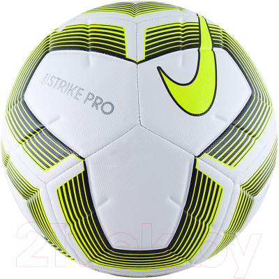 Футбольный мяч Nike Strike Pro TM / SC3936-100 (размер 4, белый/черный/салатовый)