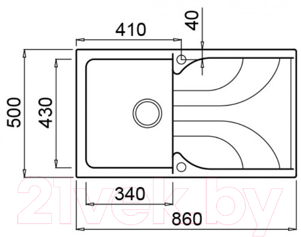 Мойка кухонная Elleci Ego 400 Nero Pietra G54 / LGE40054