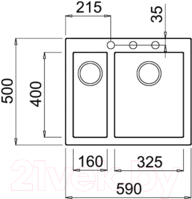 Мойка кухонная Elleci Quadra 150 Nero Pietra G54 / LGQ15054