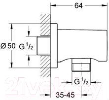 Подключение для душевого шланга GROHE 27076000