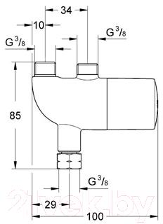 Термостат для смесителя GROHE Grohtherm Micro 34487000 - схематическое изображение