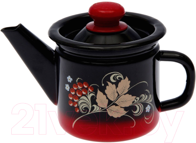 Заварочный чайник СтальЭмаль С2707.38 (красный/черный)