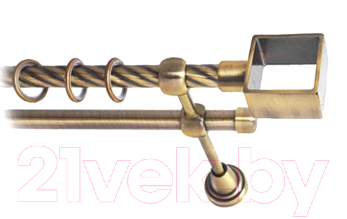 Карниз для штор Lm Decor Куб 177 2р витой (антик, 3.2м)