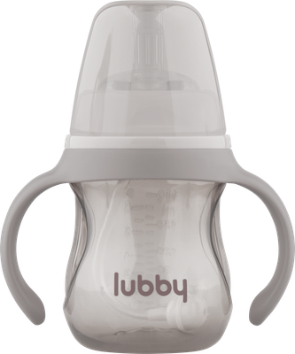 Поильник Lubby Непроливайка с трубочкой 35110/12 (180мл, серый - 