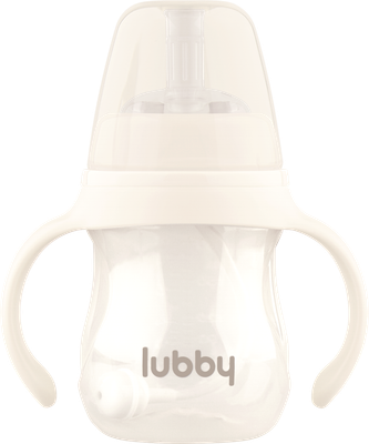 Поильник Lubby Непроливайка с трубочкой 35111/12 (180мл, молочный) - 