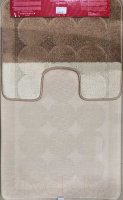 Набор ковриков для ванной и туалета Maximus Edremit 2546 (60x100/50x60, светло-коричневый)