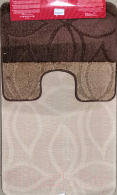 Набор ковриков для ванной и туалета Maximus Erdek 2518 (50x80/40x50, коричневый)