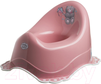 Детский горшок Maltex Мишка / 4064 (темно-розовый/белый)