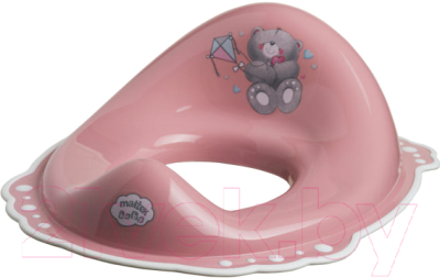 Детская накладка на унитаз Maltex Мишка / 4088 (темно-розовый/белый)