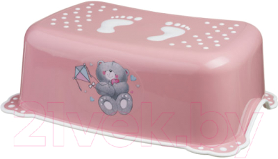 Табурет-подставка Maltex Мишка / 4095 (темно-розовый/белый)