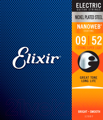 Струны для электрогитары Elixir Strings 12007 9-52 7-String