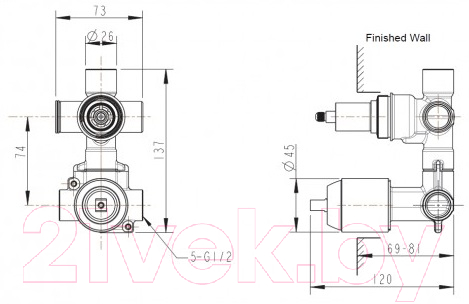 Корпус для скрытого монтажа Bravat Sourse PB8173218CP-2-ENG