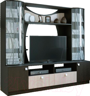 Стенка SV-мебель Гамма 15 Ж для ТВ (дуб венге/дуб млечный)