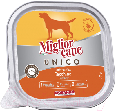 Влажный корм для собак Miglior Cane Unico Turkey (300г)