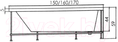 Ванна акриловая Smavit Laevinia 170x75 (без ножек)