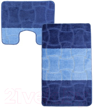 Набор ковриков для ванной и туалета Maximus Sariyer 2582 (50x80/40x50, темно-синий)