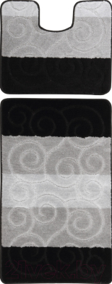 Набор ковриков для ванной и туалета Maximus Sile 2513 (50x80/40x50, черный)