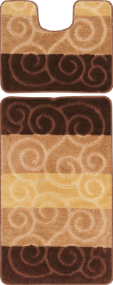 Набор ковриков для ванной и туалета Maximus Sile 2518 (50x80/40x50, коричневый)
