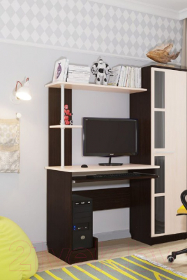Компьютерный стол SV-мебель Ж №1 (дуб венге/дуб млечный)