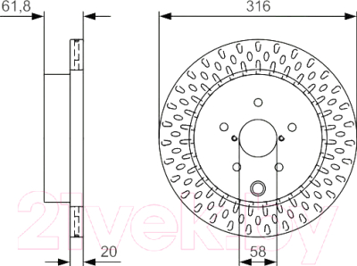 

Тормозной диск Bosch, 0986479V05