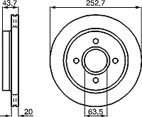 Тормозной диск Bosch 0986478605 - 