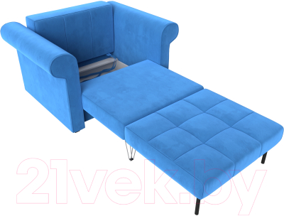 Кресло-кровать Лига Диванов Берли / 101280 (велюр, синий)