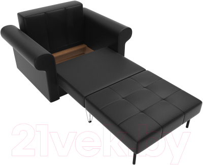 Кресло-кровать Лига Диванов Берли / 101293 (экокожа, черный)