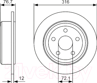 

Тормозной диск Bosch, 0986479R08