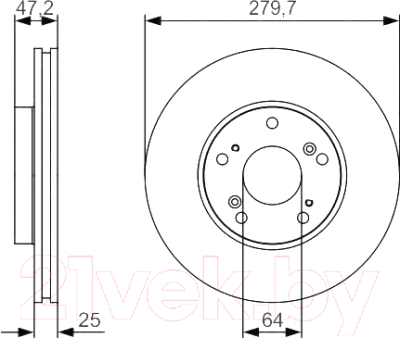 

Тормозной диск Bosch, 0986479S82