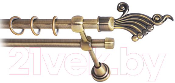 Карниз для штор Lm Decor Кения 023 2р гладкий (антик, 1.8м)