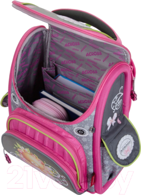 Школьный рюкзак Across ACR19-195-07 (розовый/серый)