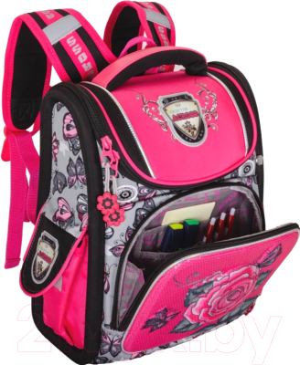 Школьный рюкзак Across ACR19-295-10 (розовый/серый)