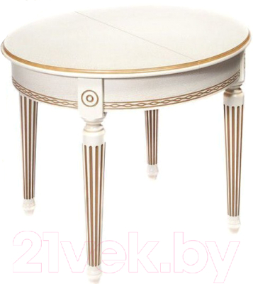 Обеденный стол ТехКомПро Лекс 7 ножка круглая (бук/тон 1/золотая патина)