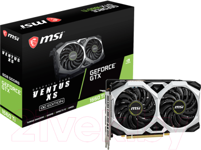

Видеокарта MSI, GTX 1660 TI VENTUS XS 6G OC