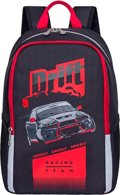 Школьный рюкзак Grizzly RB-863-1 (черный/красный)